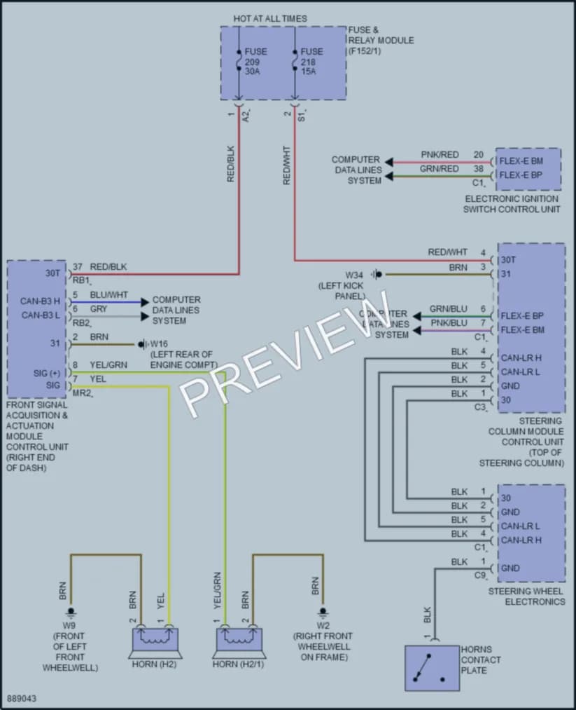 2024 MercedesBenz C300 Horn wiring diagram preview
