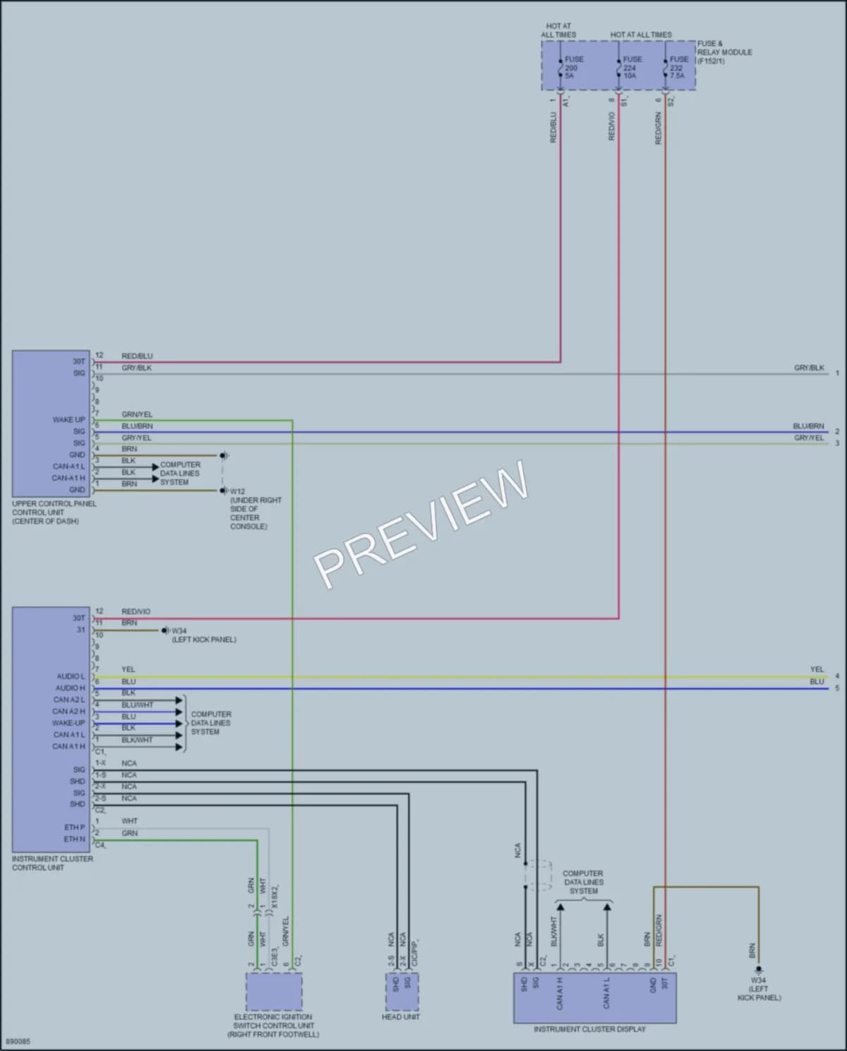 2024 MercedesBenz C300 Instrument Cluster wiring diagram preview