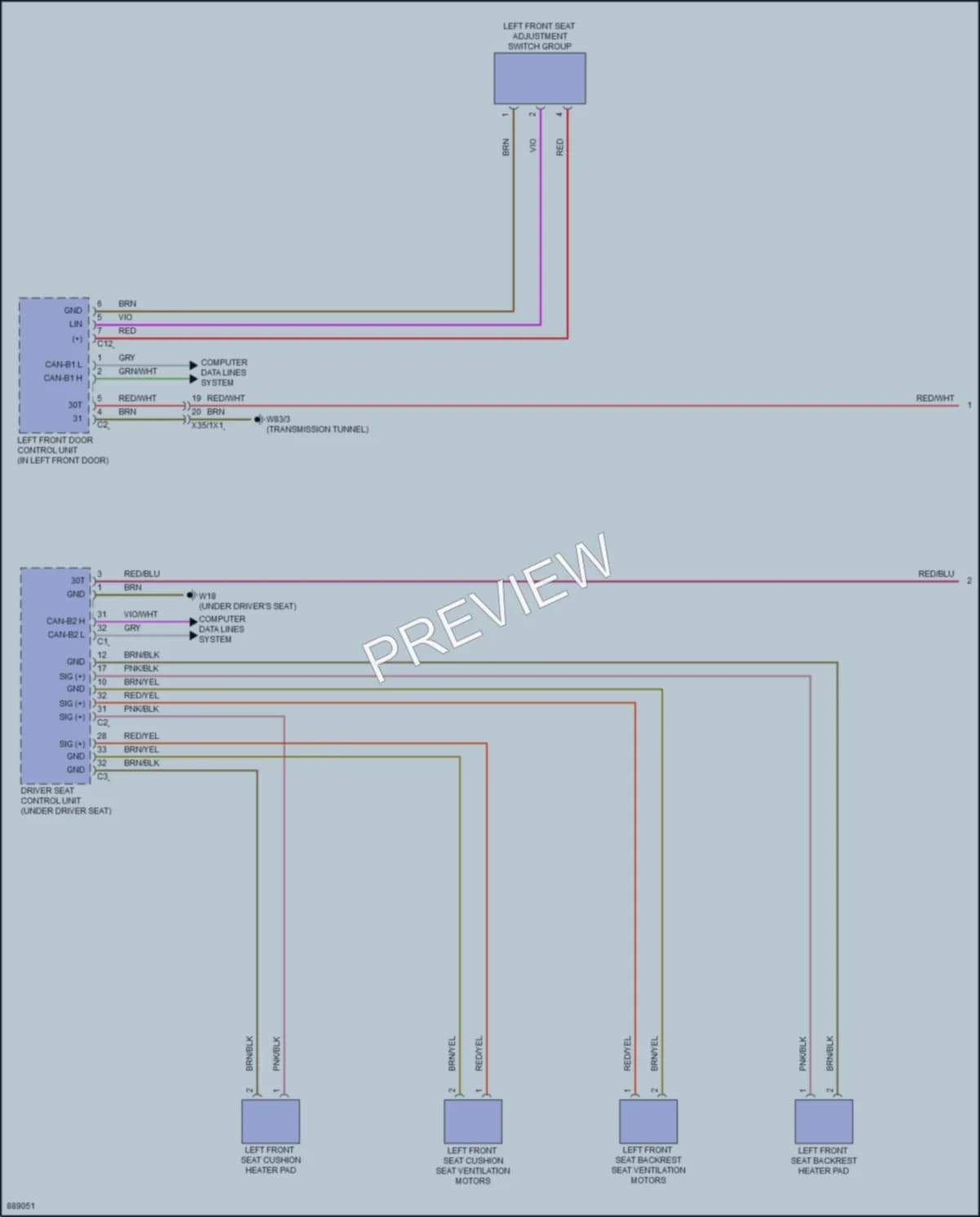 2024 MercedesBenz C300 Power Seats wiring diagram preview