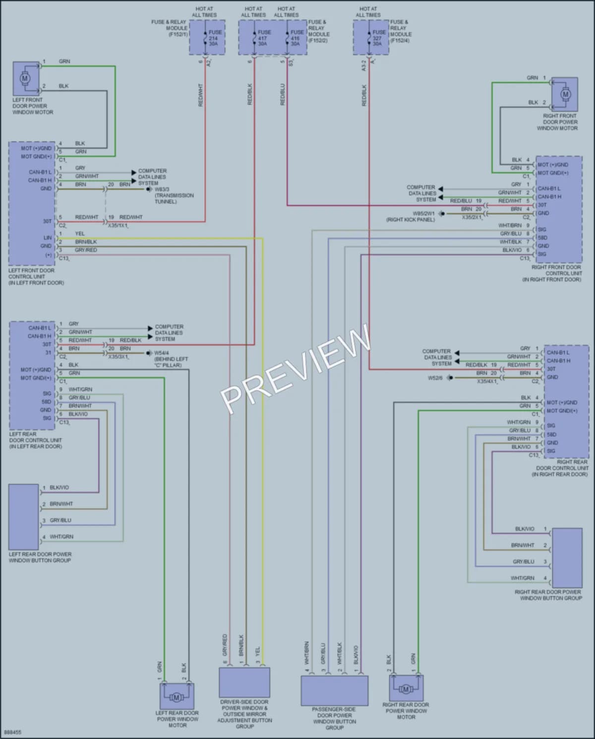 2024 MercedesBenz C300 Power Windows wiring diagram preview