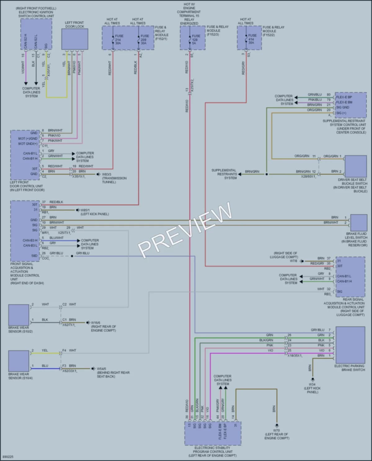 2024 MercedesBenz C300 Warning Systems wiring diagram preview