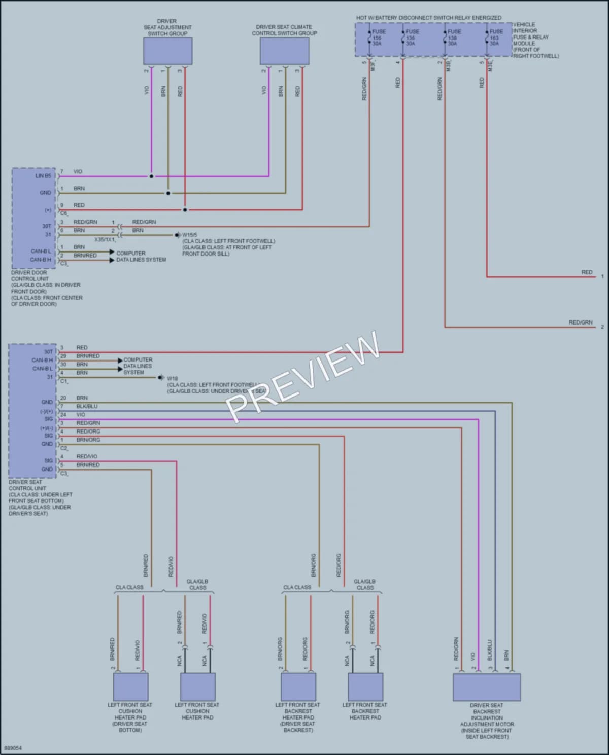 2024 MercedesBenz CLA250 Power Seats wiring diagram preview