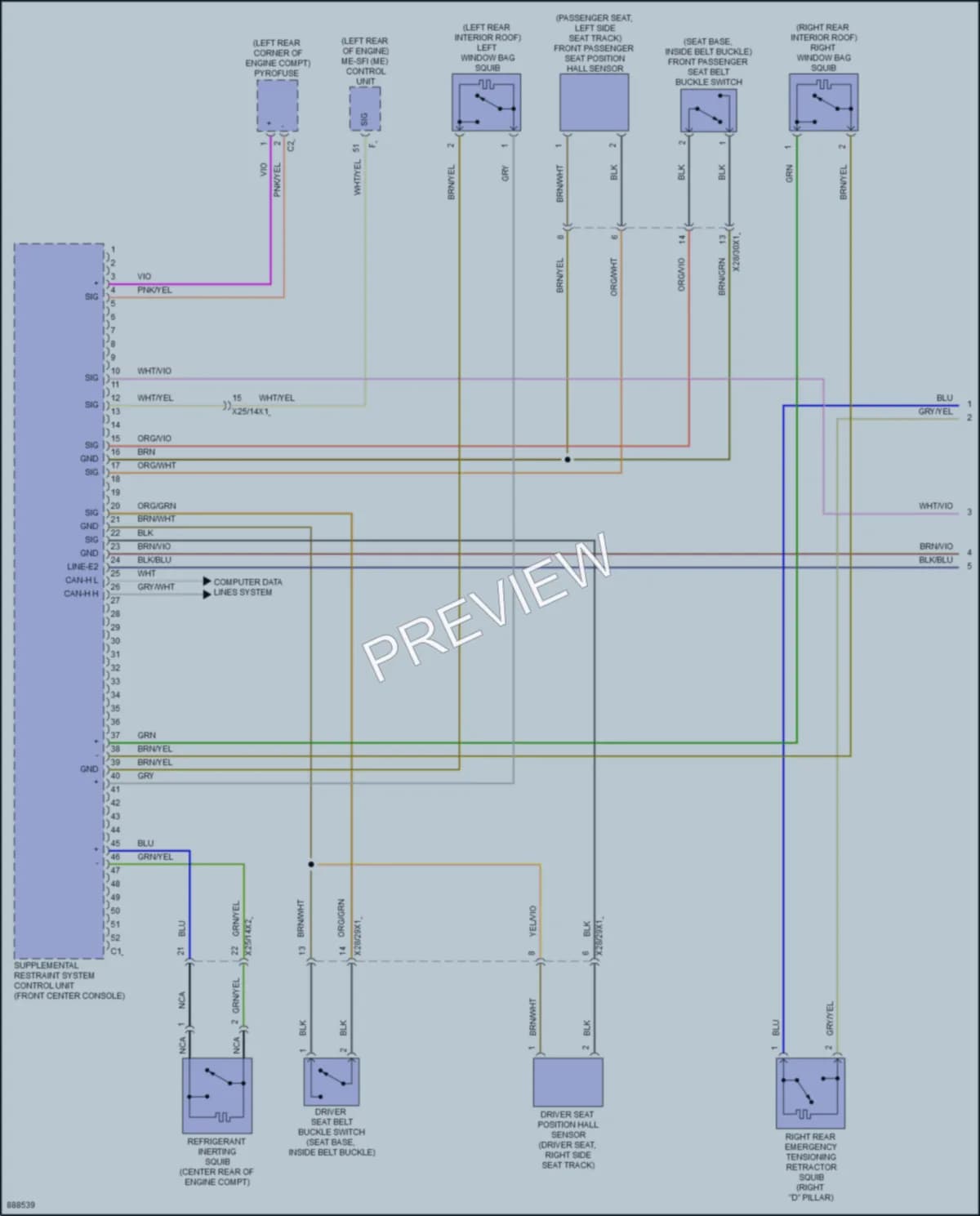 2024 MercedesBenz CLA250 Supplemental Restraints wiring diagram preview