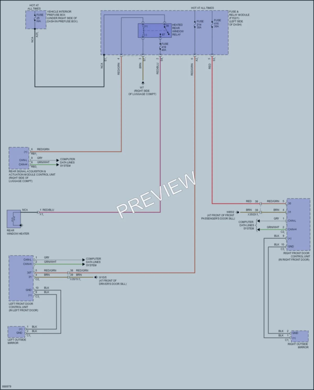 2024 MercedesBenz E350 Defoggers wiring diagram preview