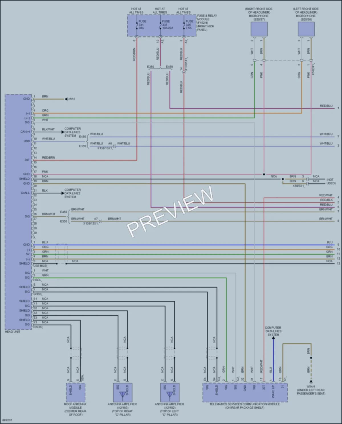 2024 MercedesBenz E350 Radio wiring diagram preview