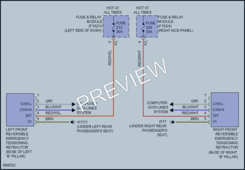 2024 MercedesBenz E350 Supplemental Restraints wiring diagram preview