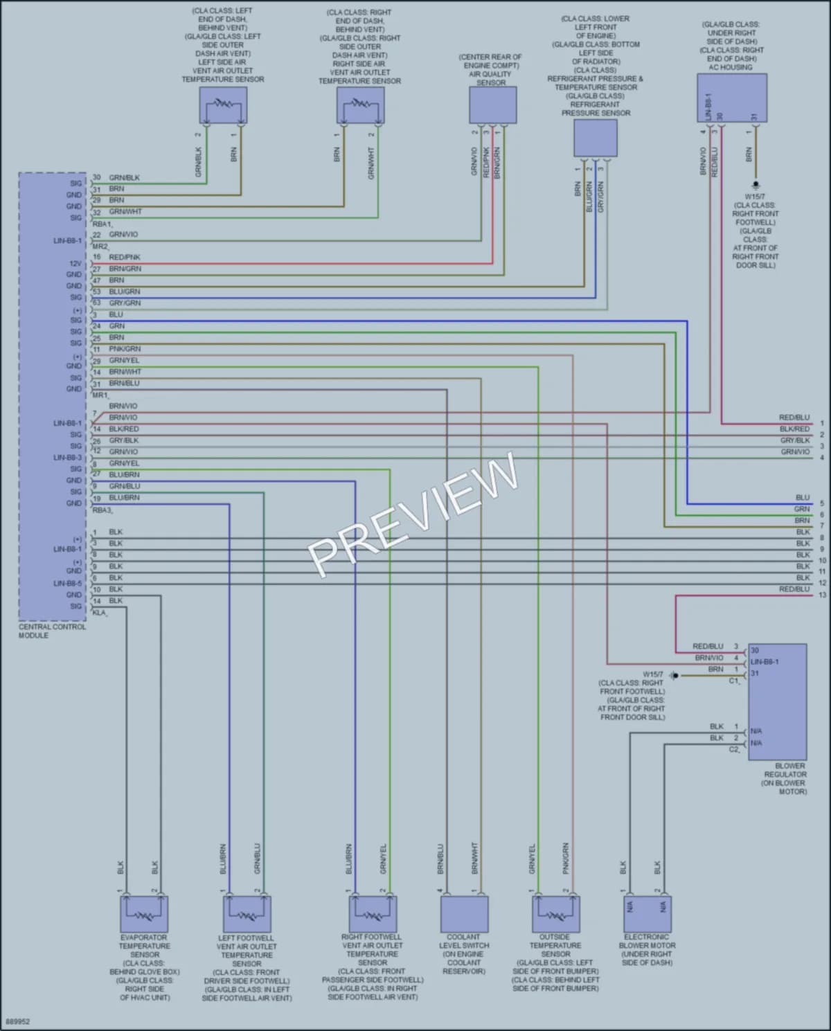 2024 MercedesBenz GLA250 Air Conditioning wiring diagram preview