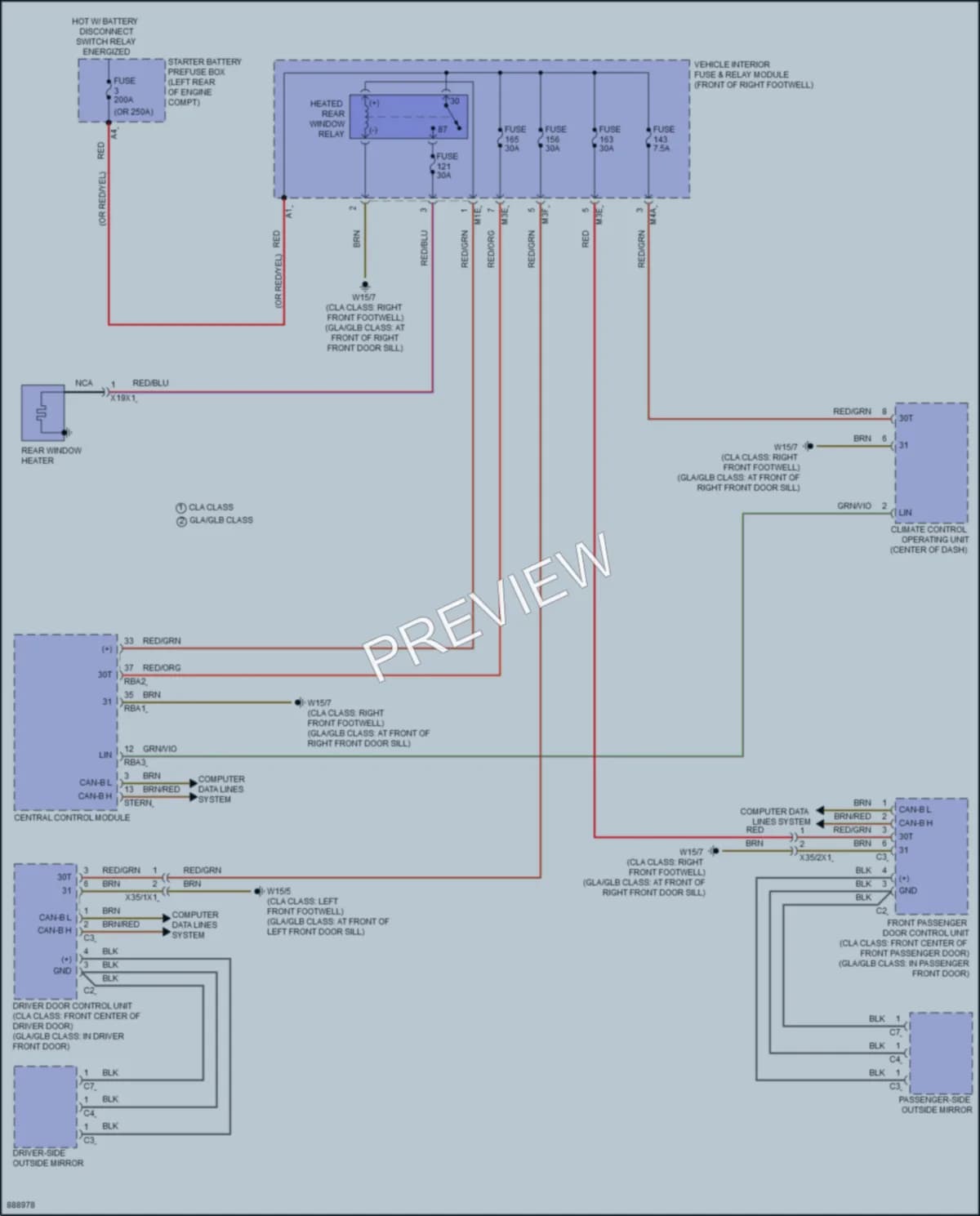 2024 MercedesBenz GLA250 Defoggers wiring diagram preview