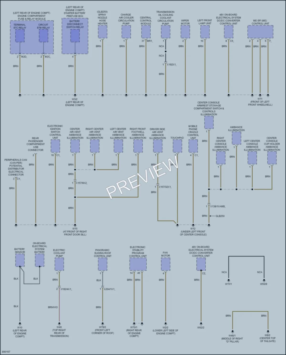 2024 MercedesBenz GLA250 Ground Distribution wiring diagram preview