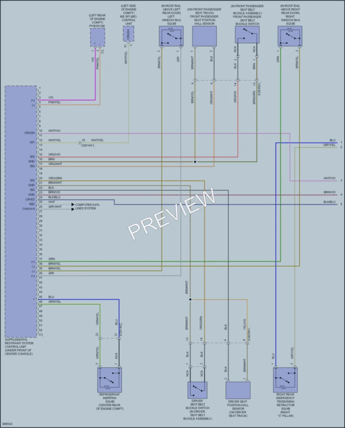 2024 MercedesBenz GLA250 Supplemental Restraints wiring diagram preview