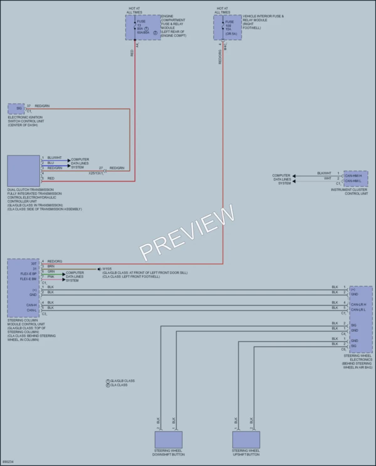2024 MercedesBenz GLA250 Transmission wiring diagram preview