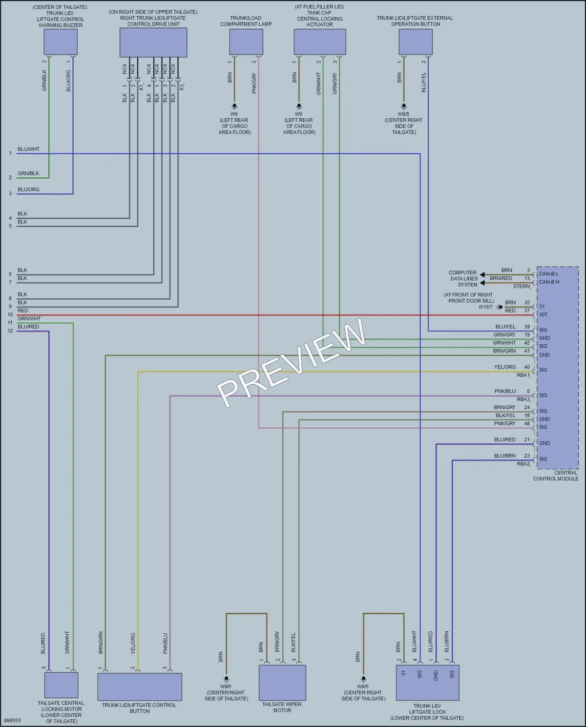 2024 MercedesBenz GLA250 Trunk Tailgate Fuel Door wiring diagram preview