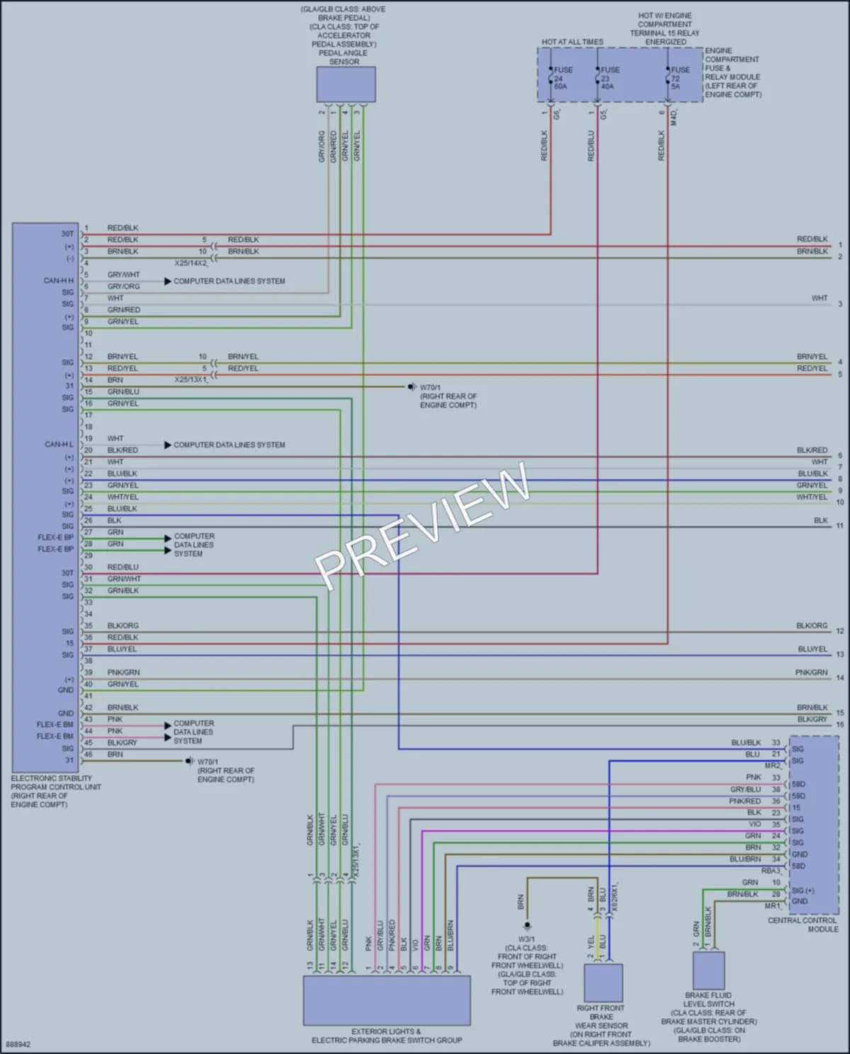 2024 MercedesBenz GLB250 Anti Lock Brakes wiring diagram preview