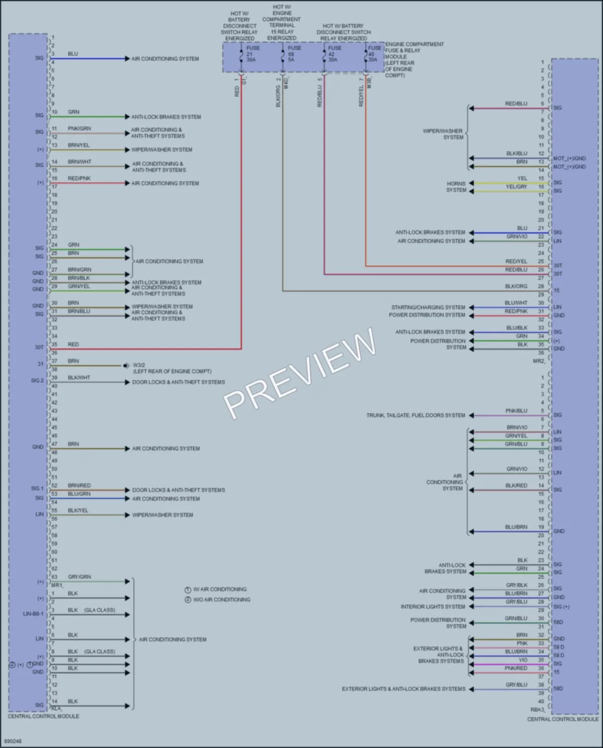 2024 MercedesBenz GLB250 Body Control Modules wiring diagram preview