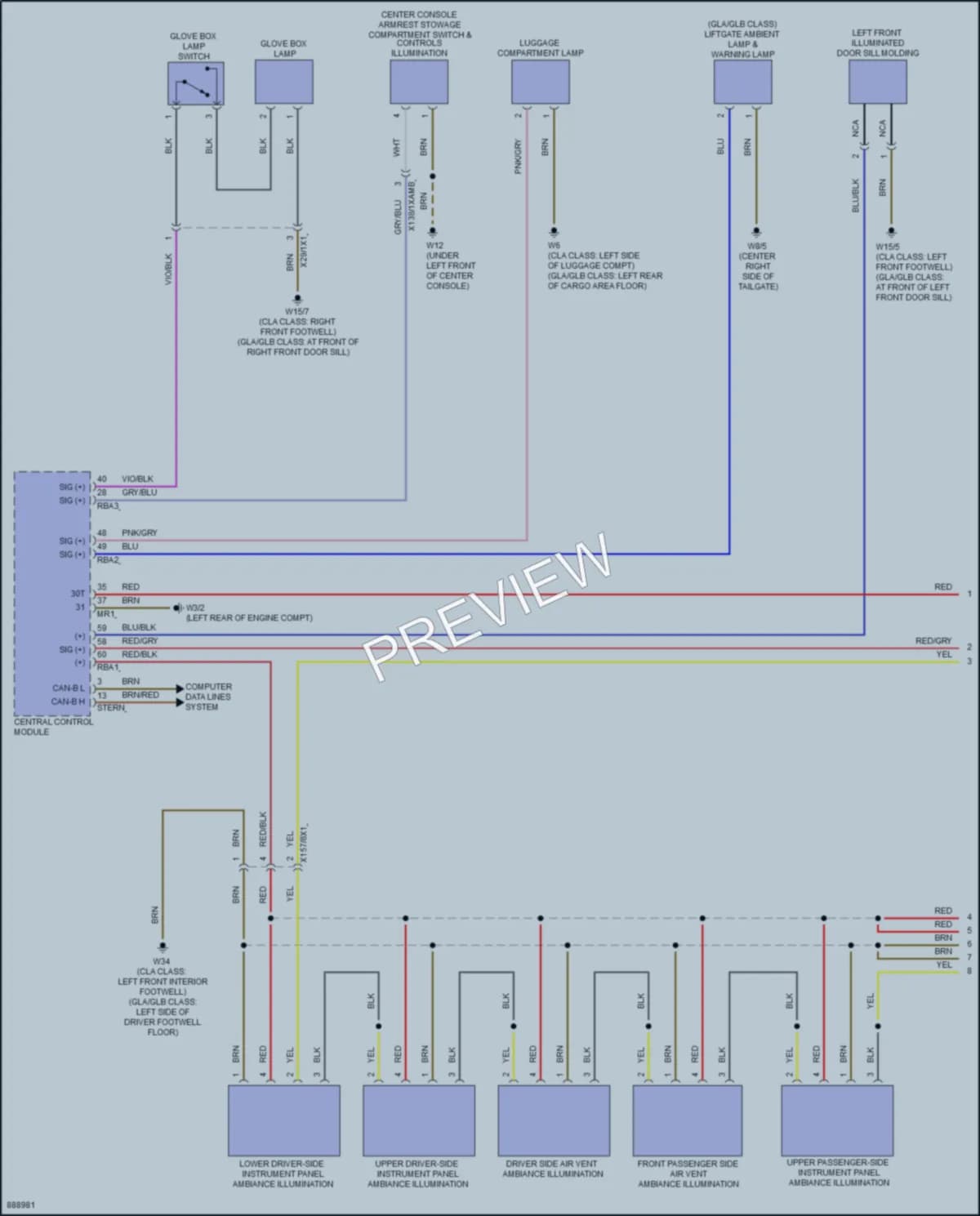 2024 MercedesBenz GLB250 Interior Lights wiring diagram preview