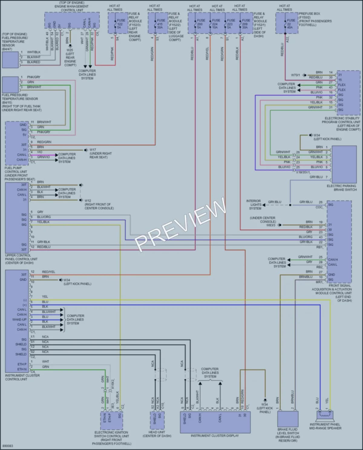2024 MercedesBenz GLC300 Instrument Cluster wiring diagram preview