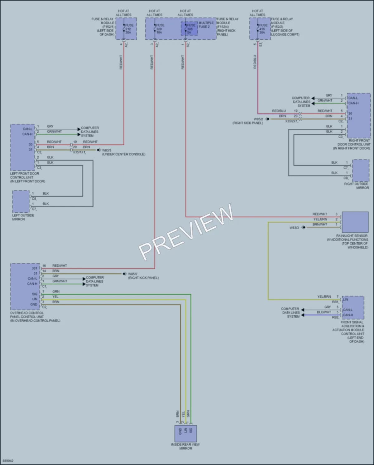 2024 MercedesBenz GLC300 Power Mirrors wiring diagram preview