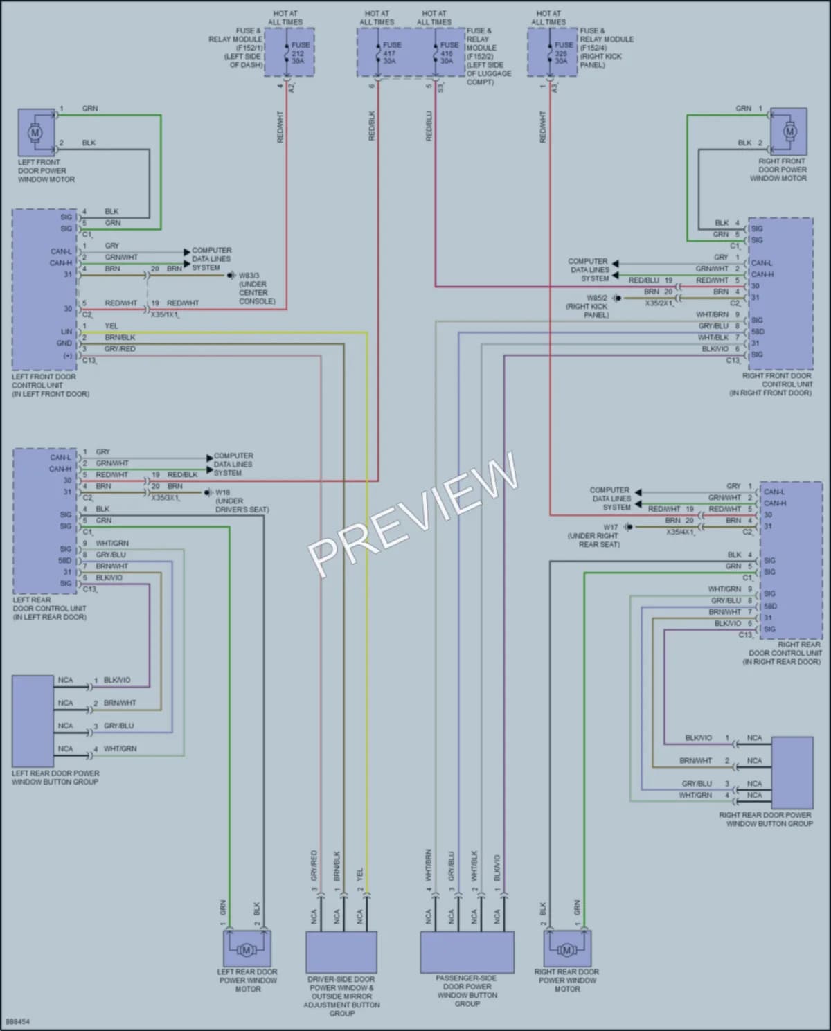 2024 MercedesBenz GLC300 Power Windows wiring diagram preview