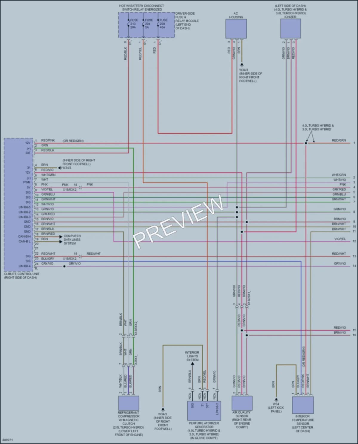2024 MercedesBenz GLE350 Air Conditioning wiring diagram preview