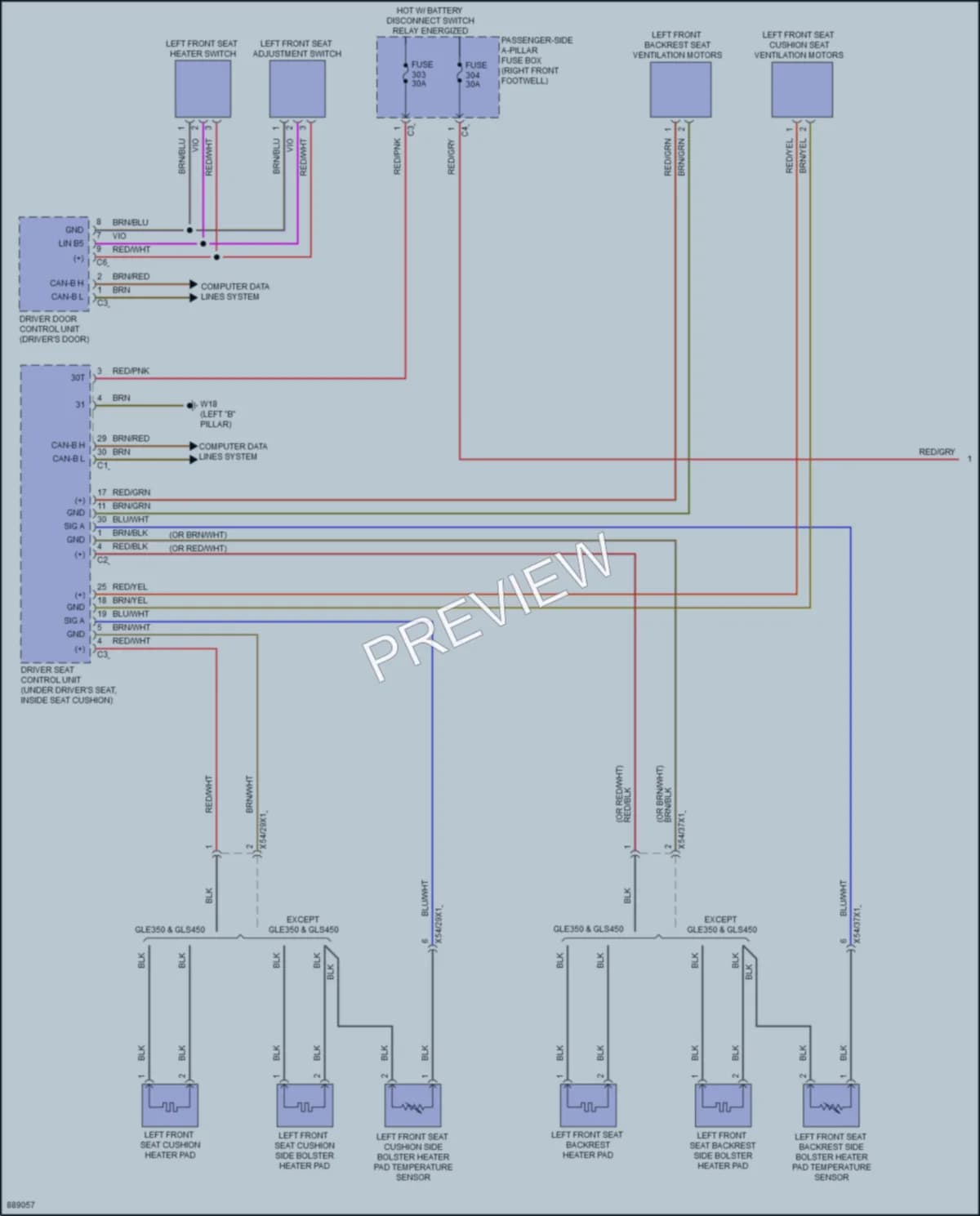 2024 MercedesBenz GLE350 Power Seats wiring diagram preview