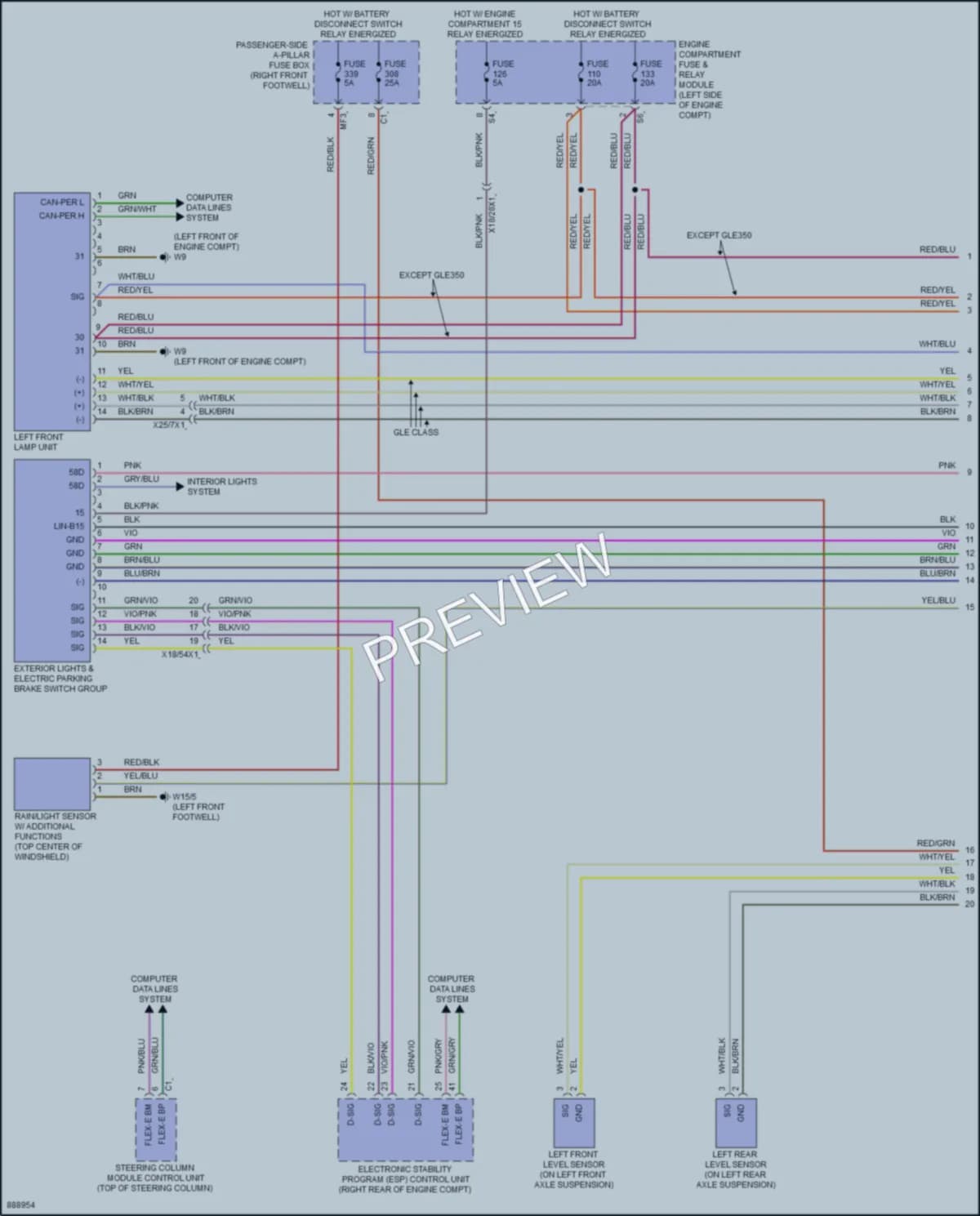 2024 MercedesBenz GLE450 Headlights wiring diagram preview