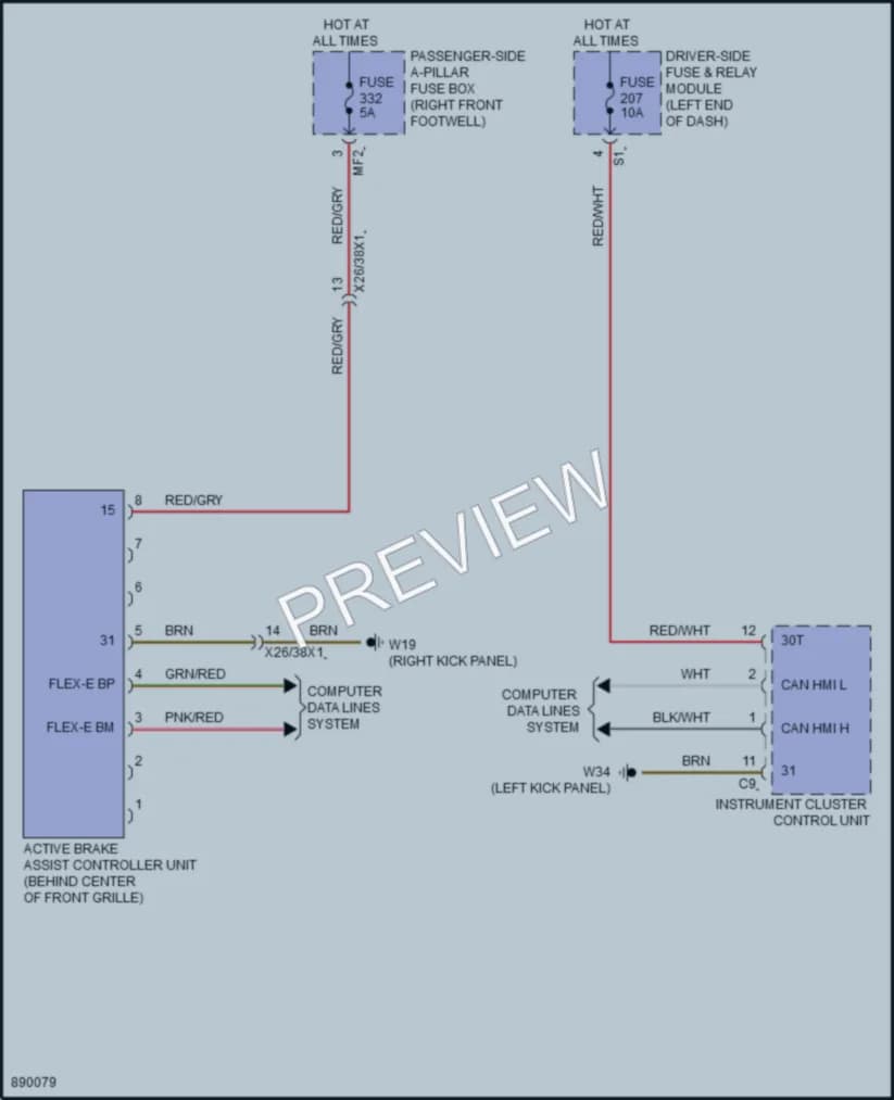 2024 MercedesBenz GLE450 Instrument Cluster wiring diagram preview