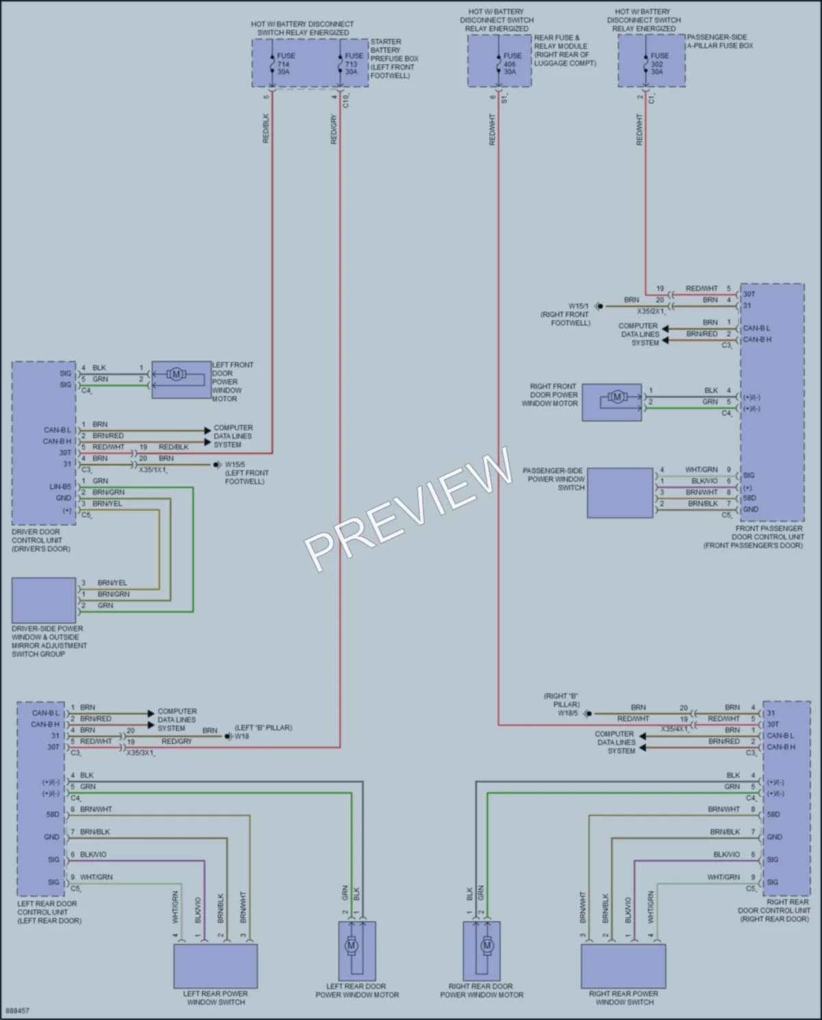 2024 MercedesBenz GLE580 Power Windows wiring diagram preview