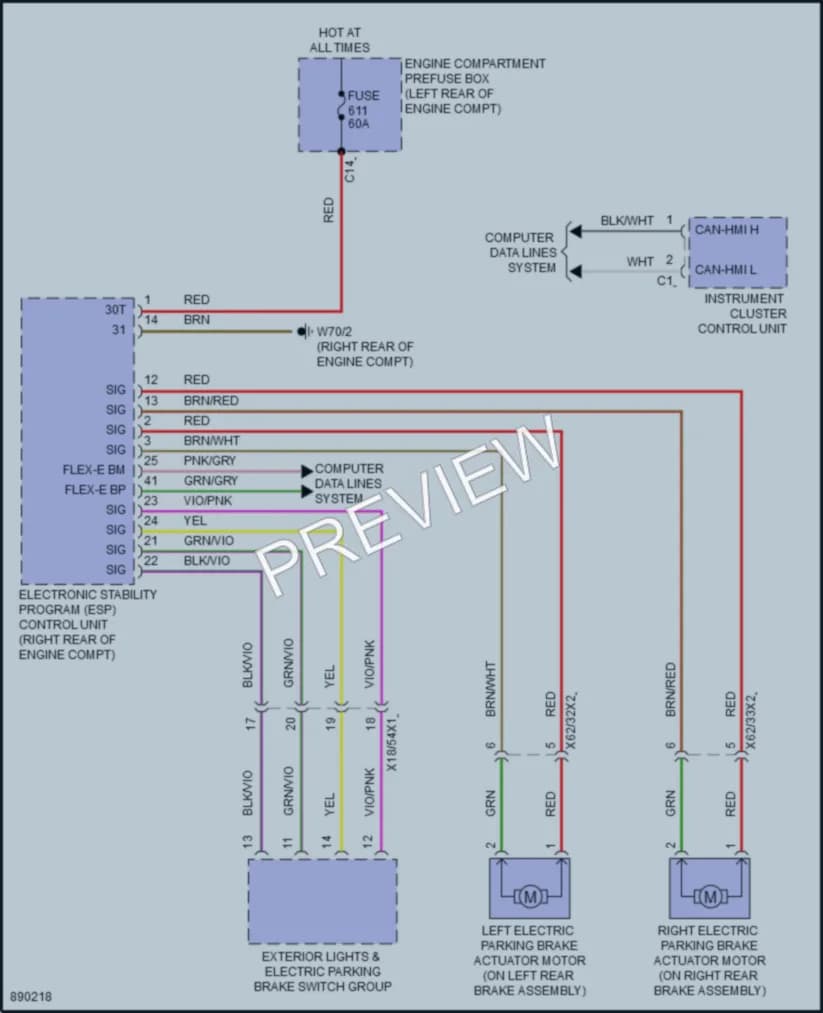 2024 MercedesBenz GLE580 Shift Interlock wiring diagram preview