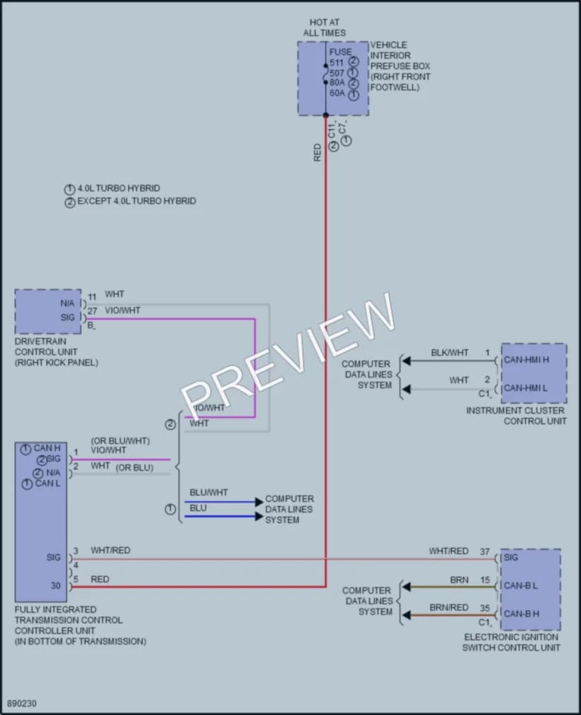 2024 MercedesBenz GLE580 Transmission wiring diagram preview