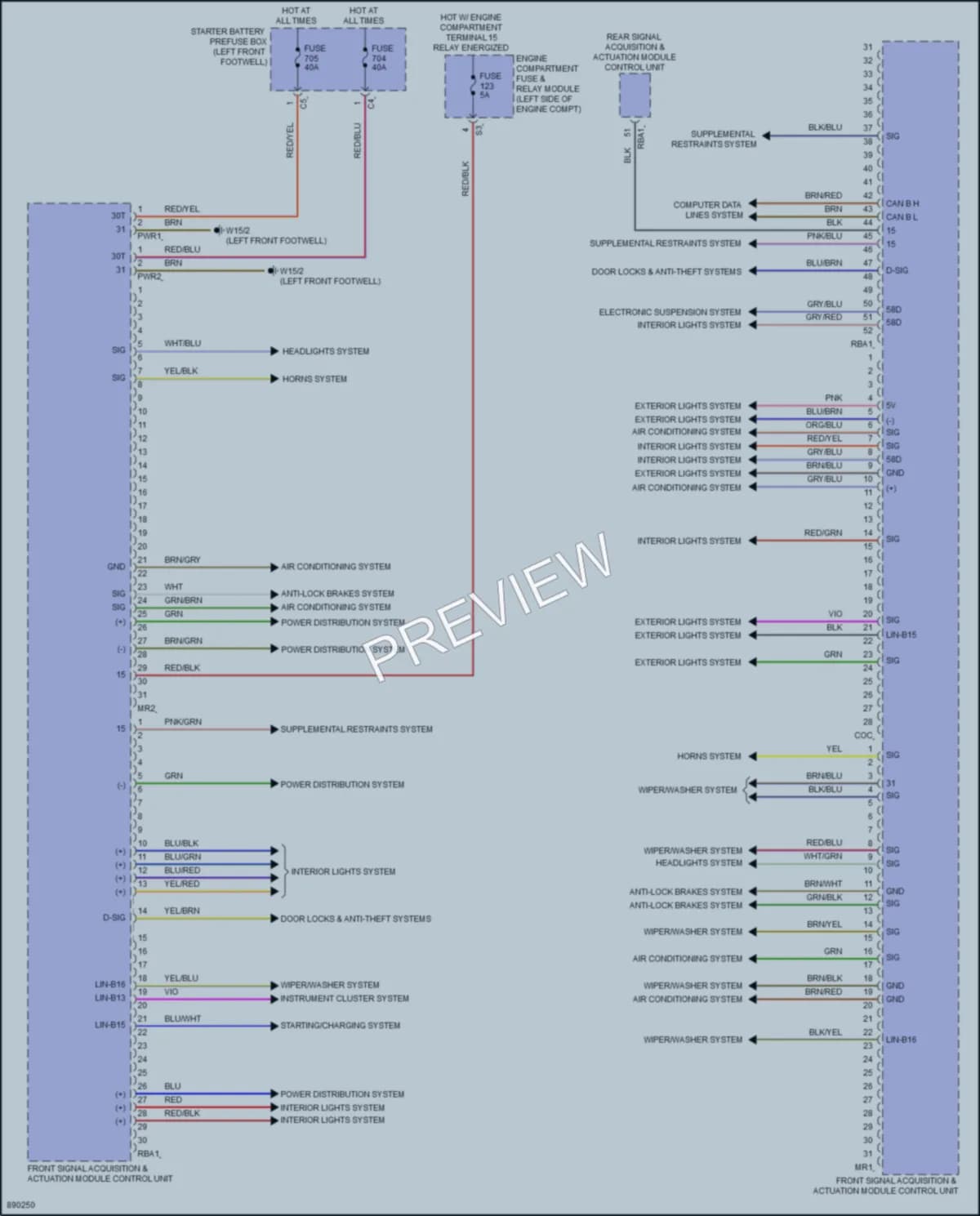 2024 MercedesBenz GLS450 Body Control Modules wiring diagram preview