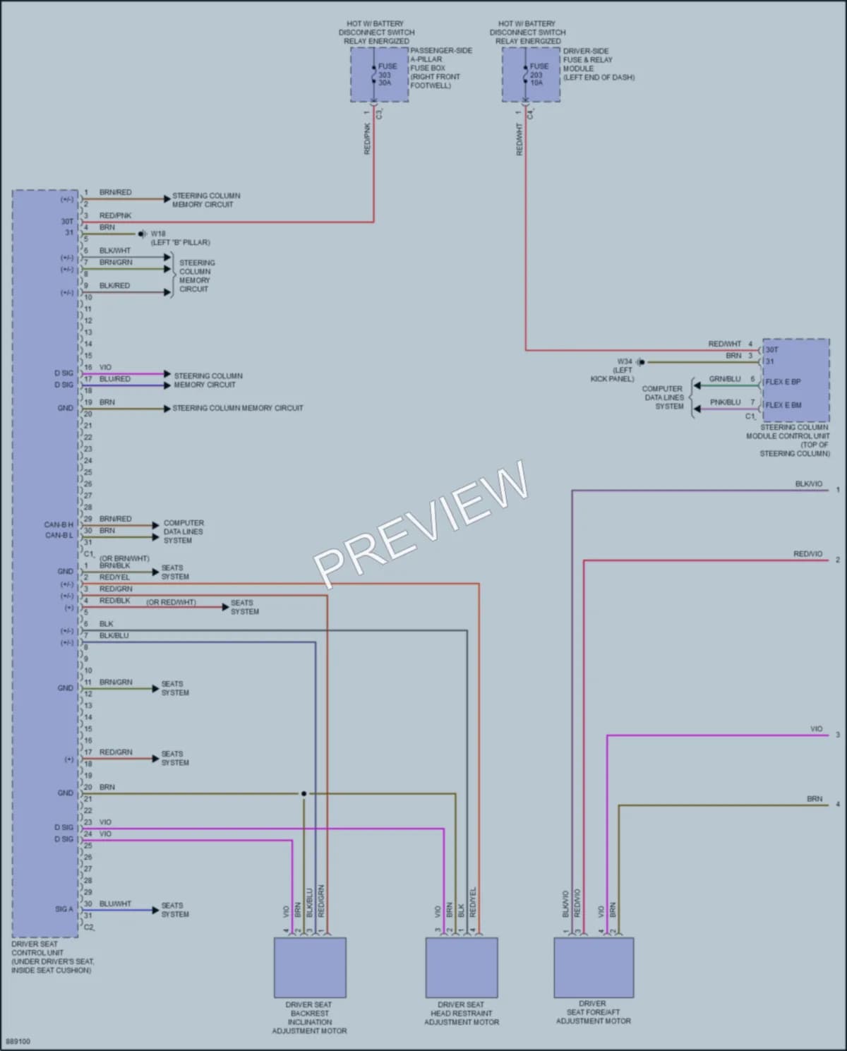 2024 MercedesBenz GLS450 Memory Systems wiring diagram preview