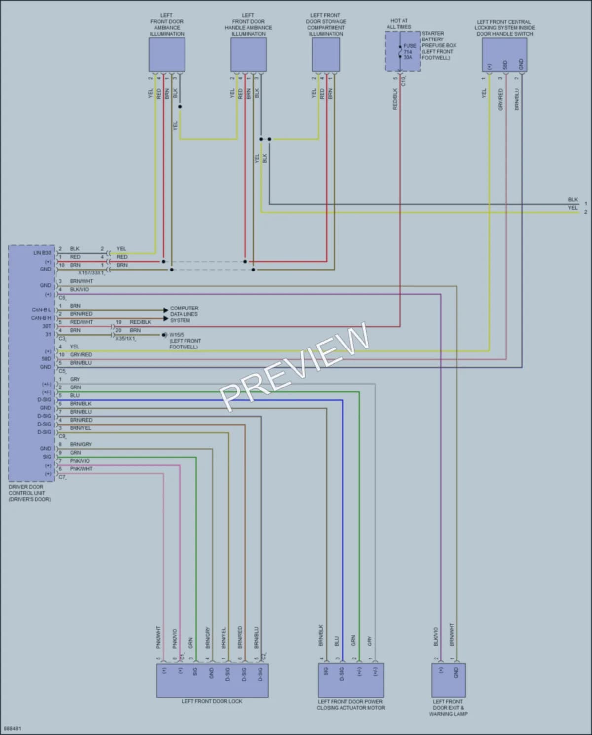 2024 MercedesBenz GLS450 Power Door Locks wiring diagram preview