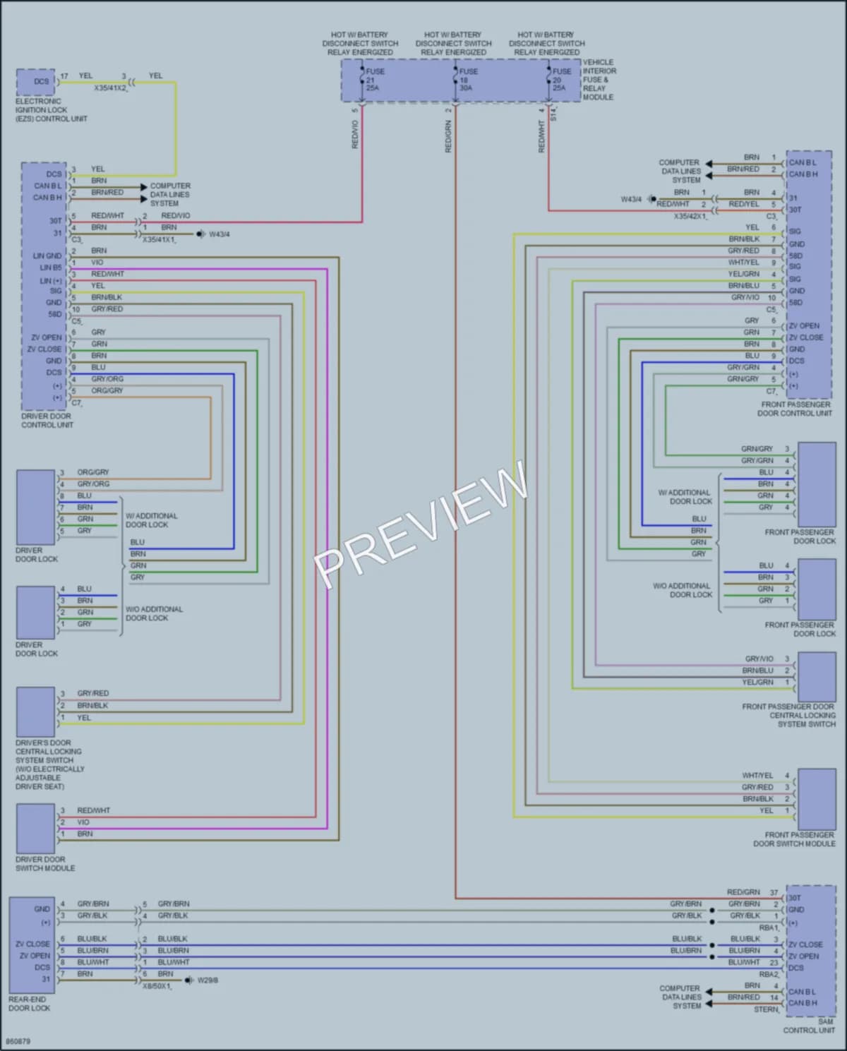 2024 MercedesBenz eSprinter Power Door Locks wiring diagram preview
