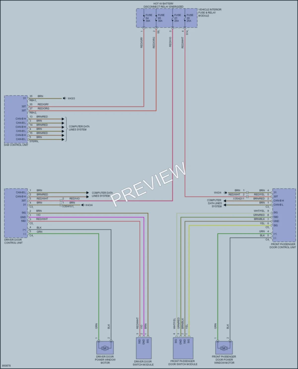 2024 MercedesBenz eSprinter Power Windows wiring diagram preview