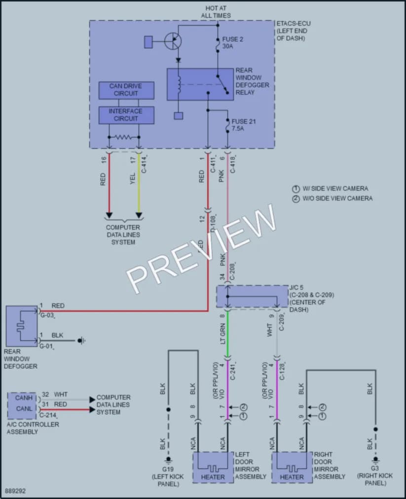 2024 Mitsubishi EclipseCross Defoggers Wiring Diagrams protected preview