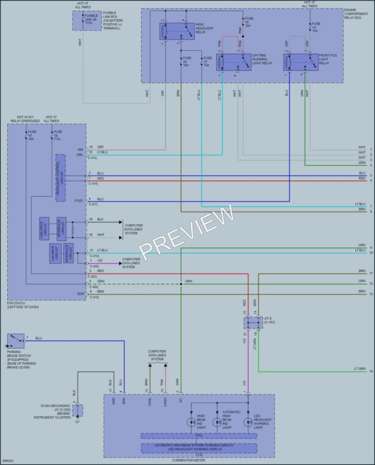 2024 Mitsubishi EclipseCross Headlights wiring diagram preview