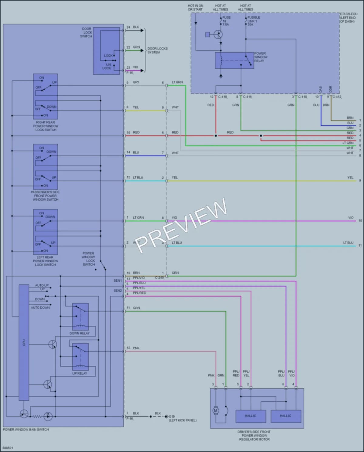 2024 Mitsubishi EclipseCross Power Windows wiring diagram preview