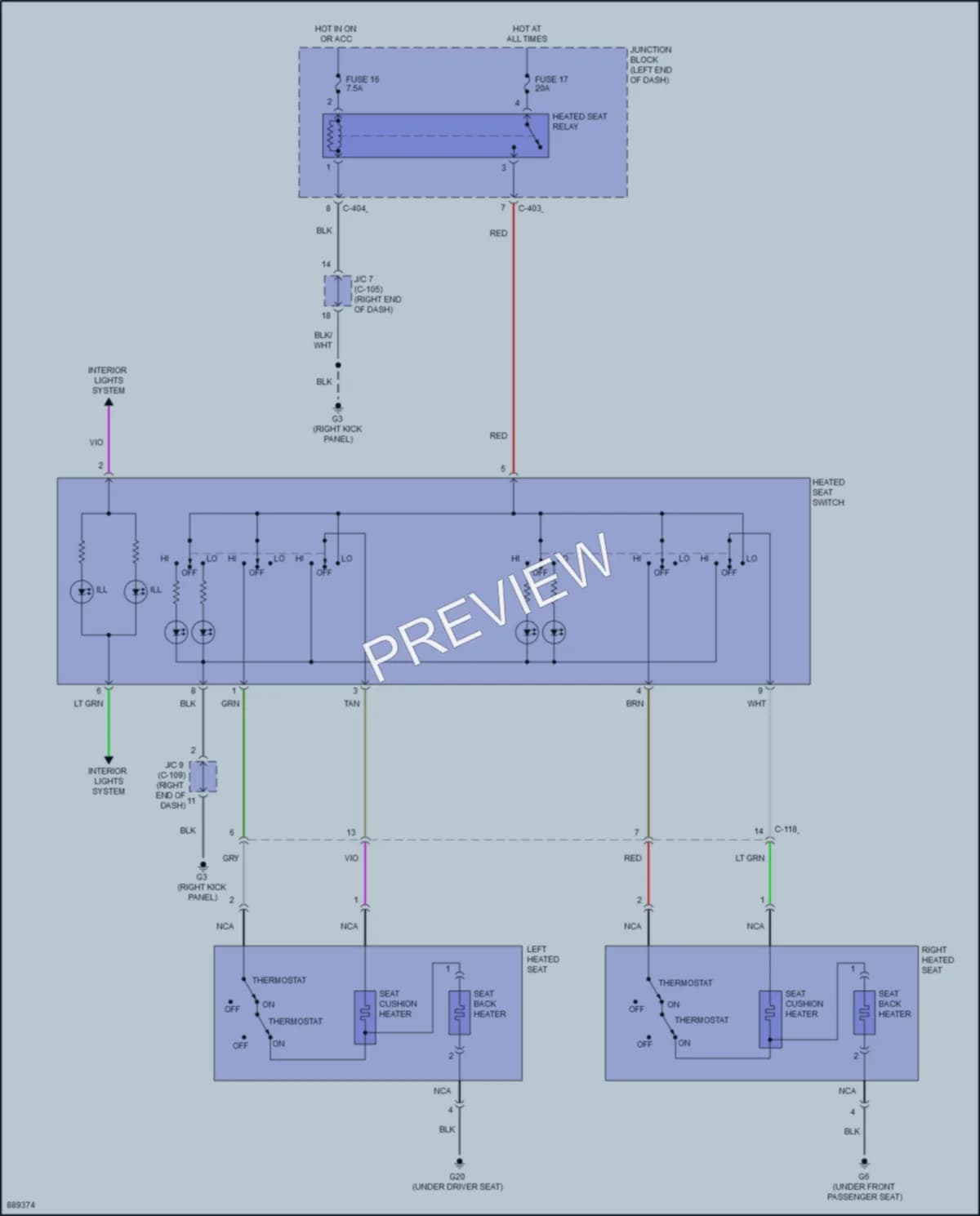 2024 Mitsubishi Mirage Power Seats wiring diagram preview