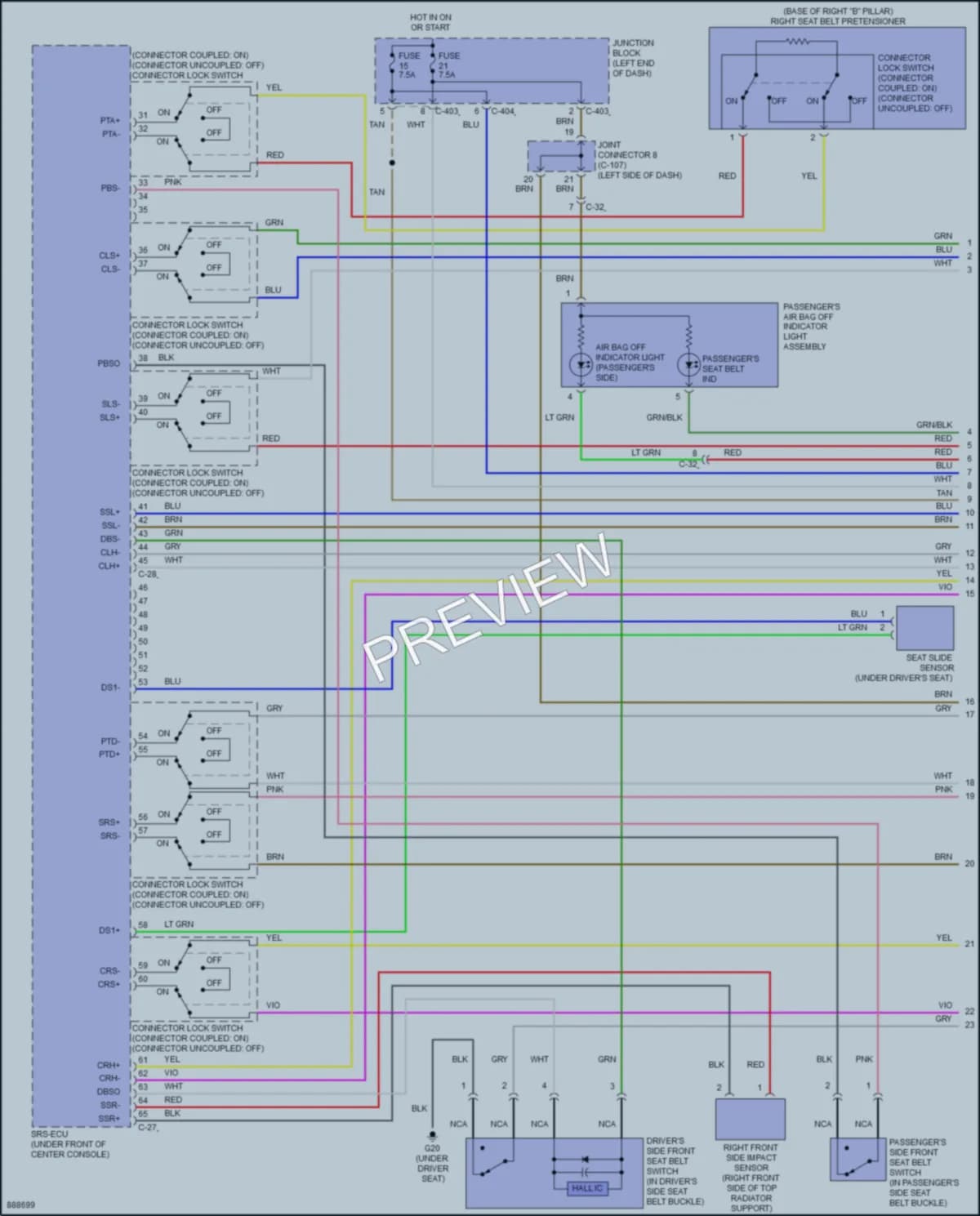 2024 Mitsubishi Mirage Supplemental Restraints wiring diagram preview