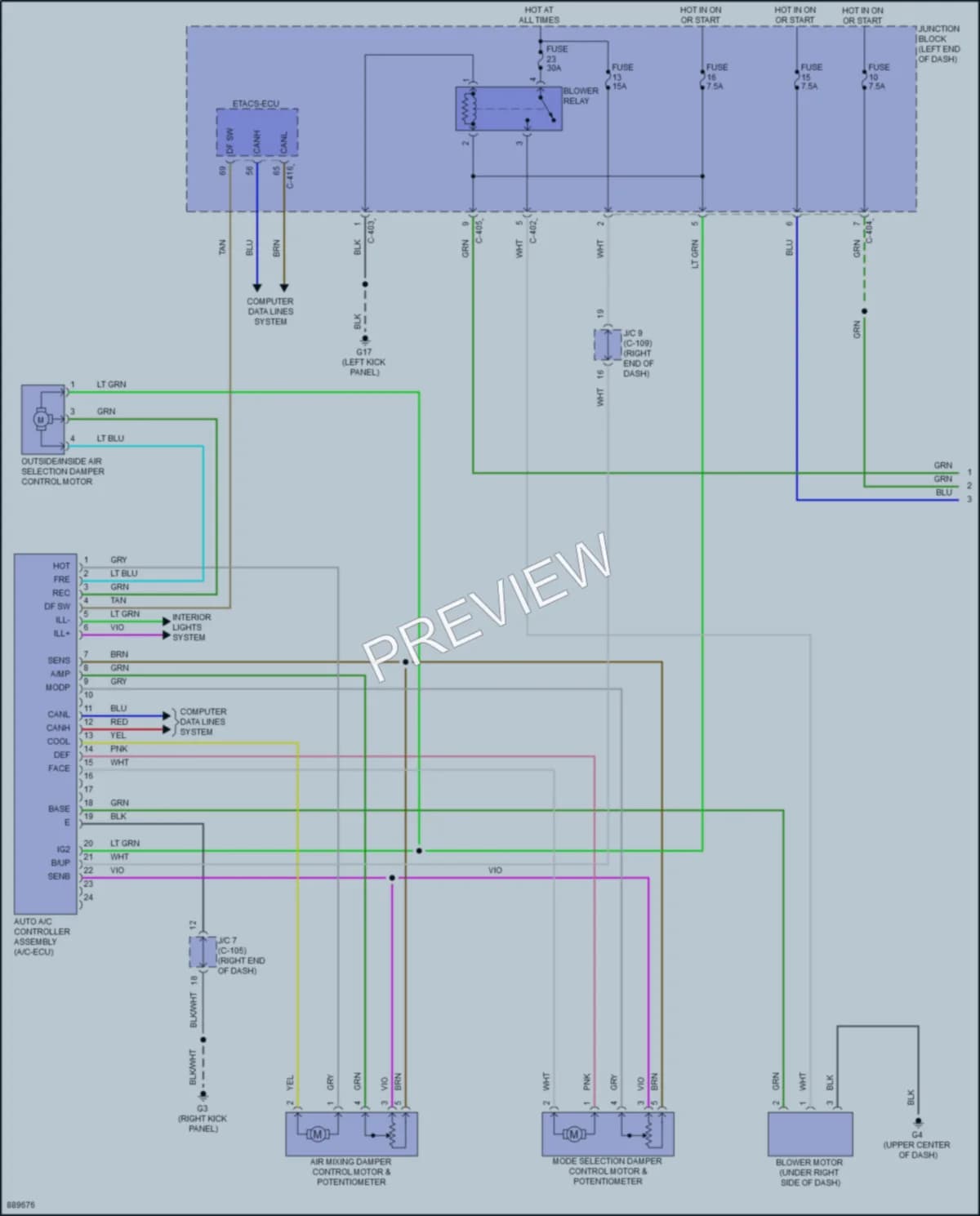 2024 Mitsubishi MirageG4 Air Conditioning wiring diagram preview