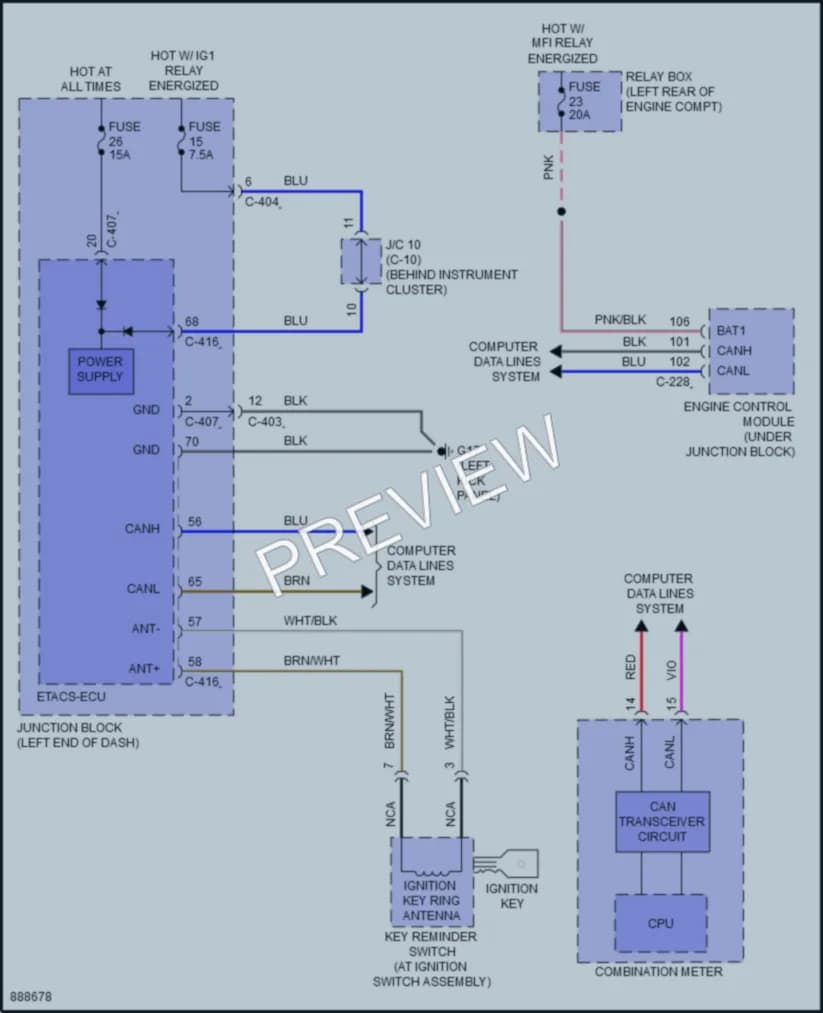 2024 Mitsubishi MirageG4 Anti Theft wiring diagram preview