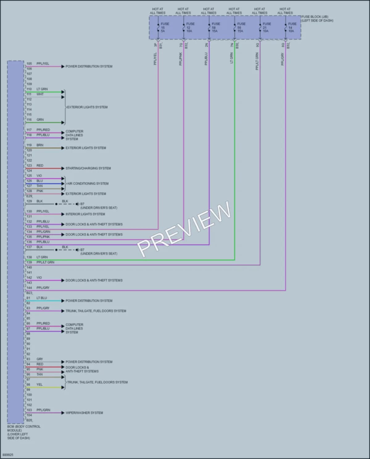2024 Mitsubishi Outlander Body Control Modules wiring diagram preview