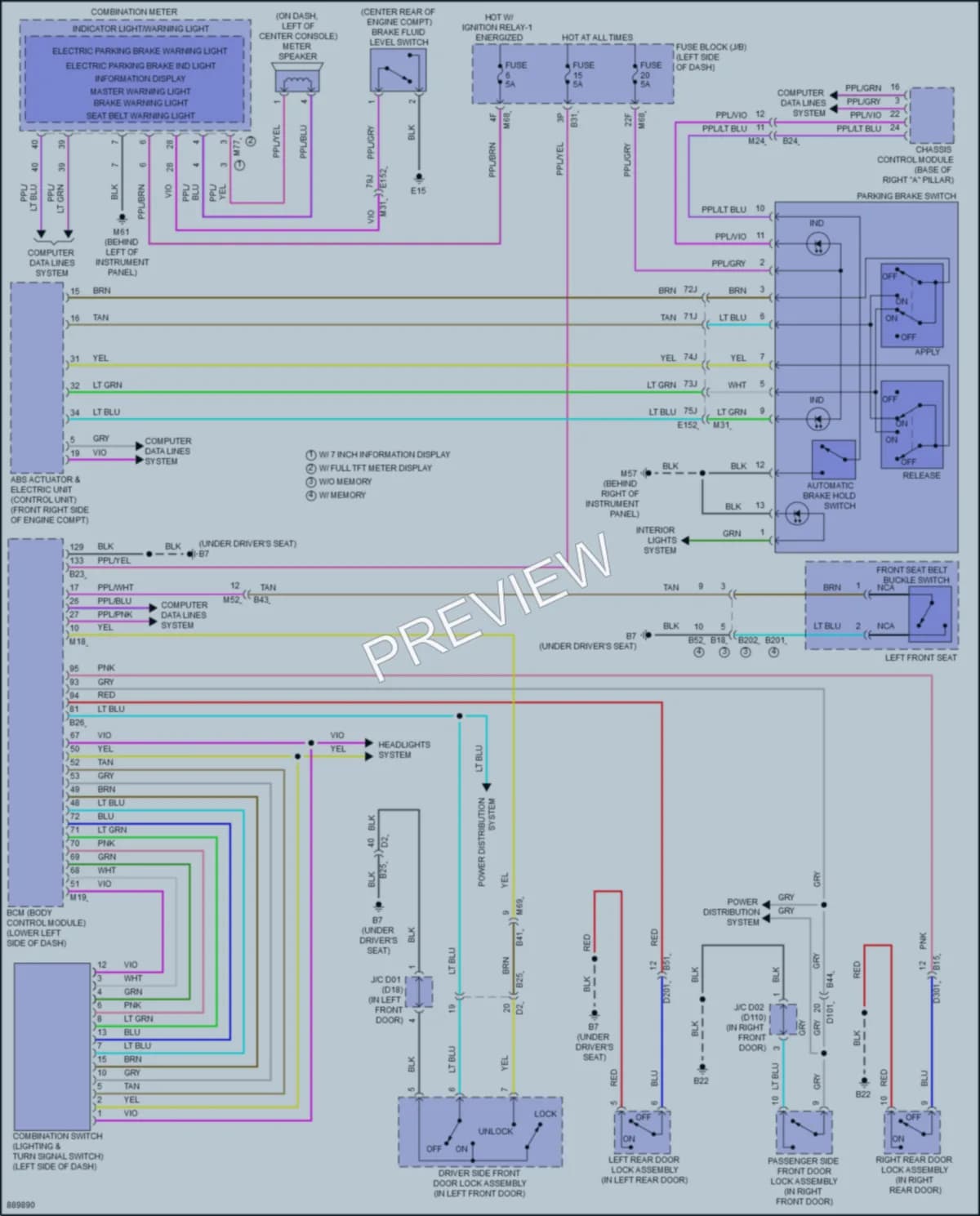 2024 Mitsubishi Outlander Warning Systems wiring diagram preview