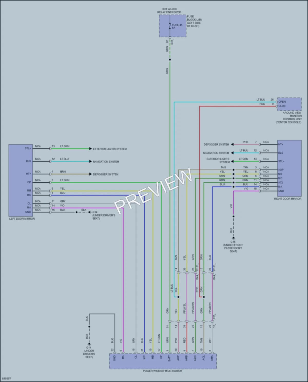 2024 Mitsubishi OutlanderPHEV Power Mirrors wiring diagram preview