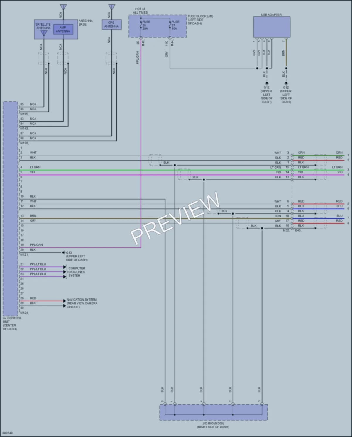 2024 Mitsubishi OutlanderPHEV Radio wiring diagram preview