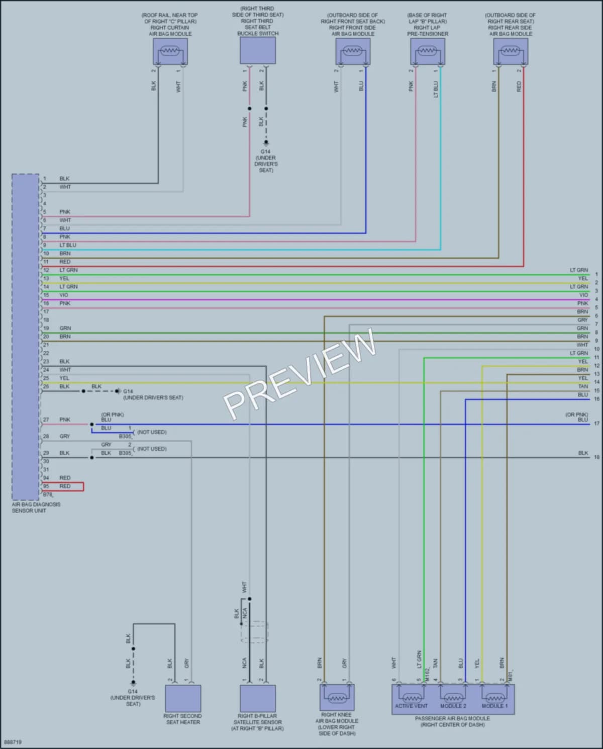 2024 Mitsubishi OutlanderPHEV Supplemental Restraints wiring diagram preview