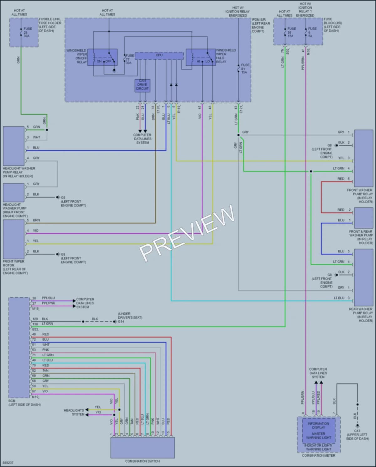 2024 Mitsubishi OutlanderPHEV Wiper Washer wiring diagram preview