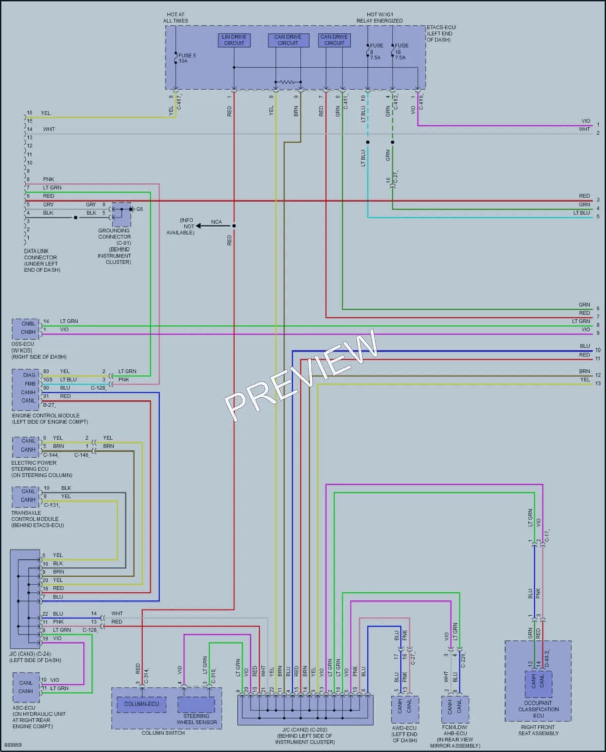 2024 Mitsubishi OutlanderSport Computer Data Lines wiring diagram preview