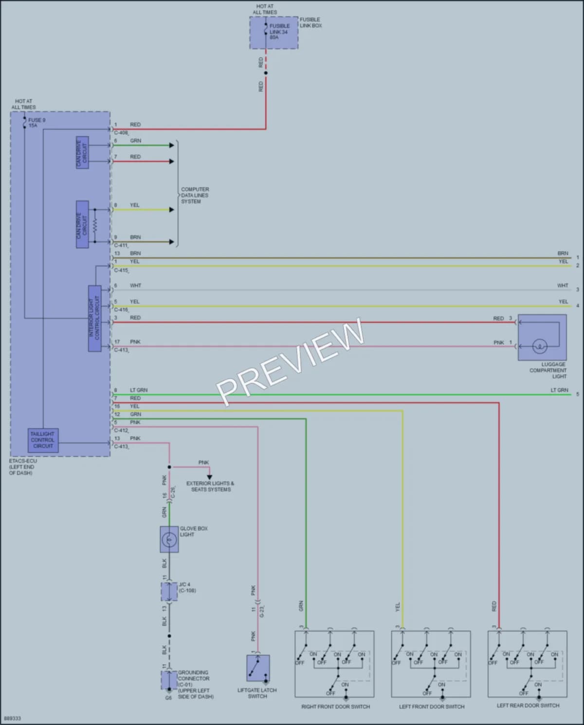 2024 Mitsubishi OutlanderSport Interior Lights wiring diagram preview