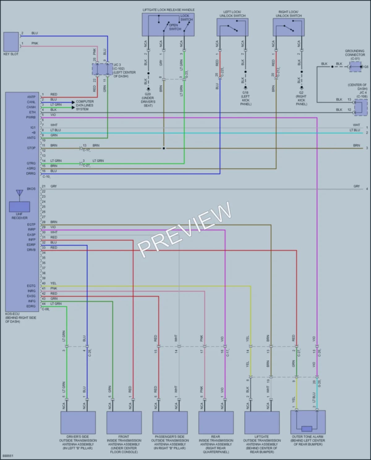 2024 Mitsubishi OutlanderSport Power Door Locks wiring diagram preview